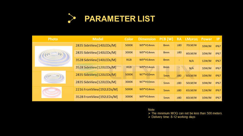 Neon Strip Product Specifications