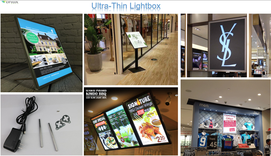 slim advertising light box