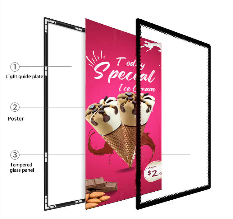 ultra slim light box structure