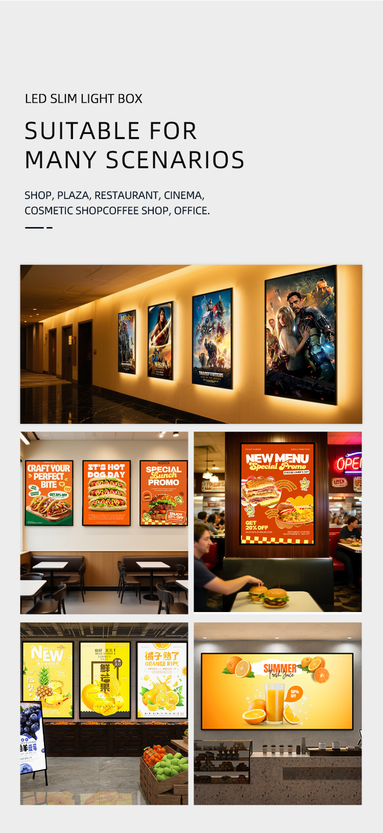 ultra slim light box application