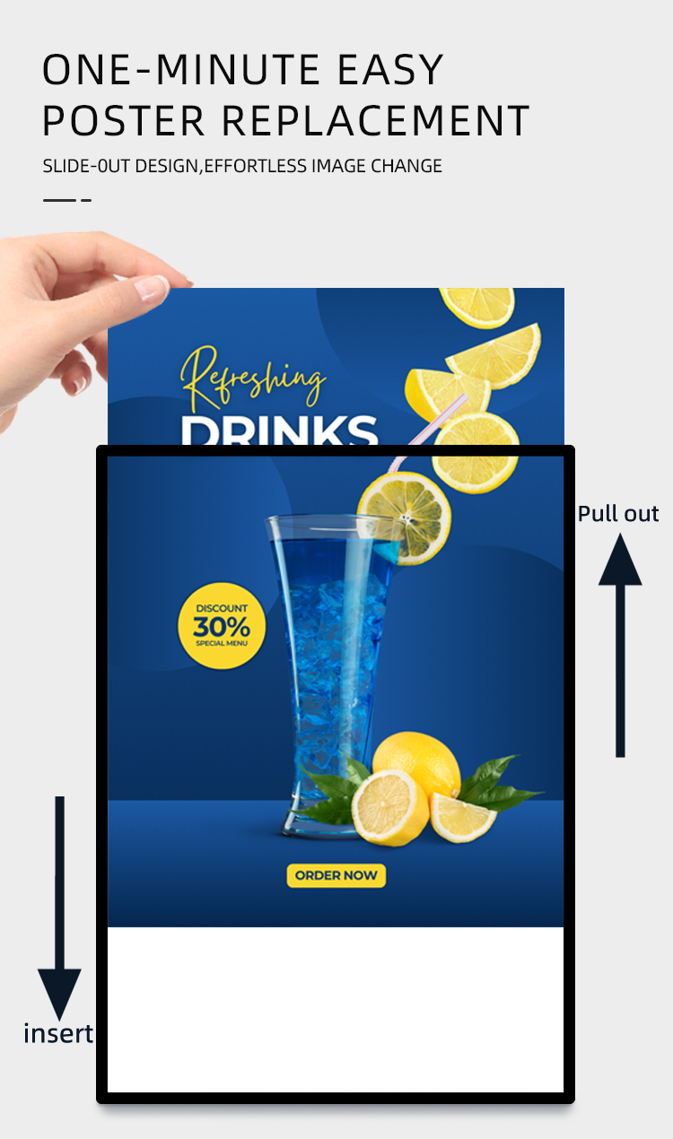 change the poster of ultra slim light box