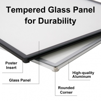 Customized LED Light Frame Illumintion Sign Board Tempered Glass Ultra Slim Light Box for Advertising Dispaly 