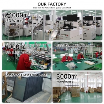 Customized LED Light Frame Illumintion Sign Board Tempered Glass Ultra Slim Light Box for Advertising Dispaly 