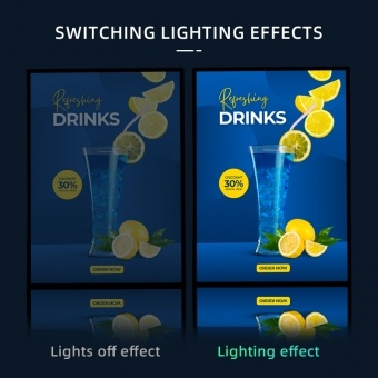 Customized LED Light Frame Illumintion Sign Board Tempered Glass Ultra Slim Light Box for Advertising Dispaly 