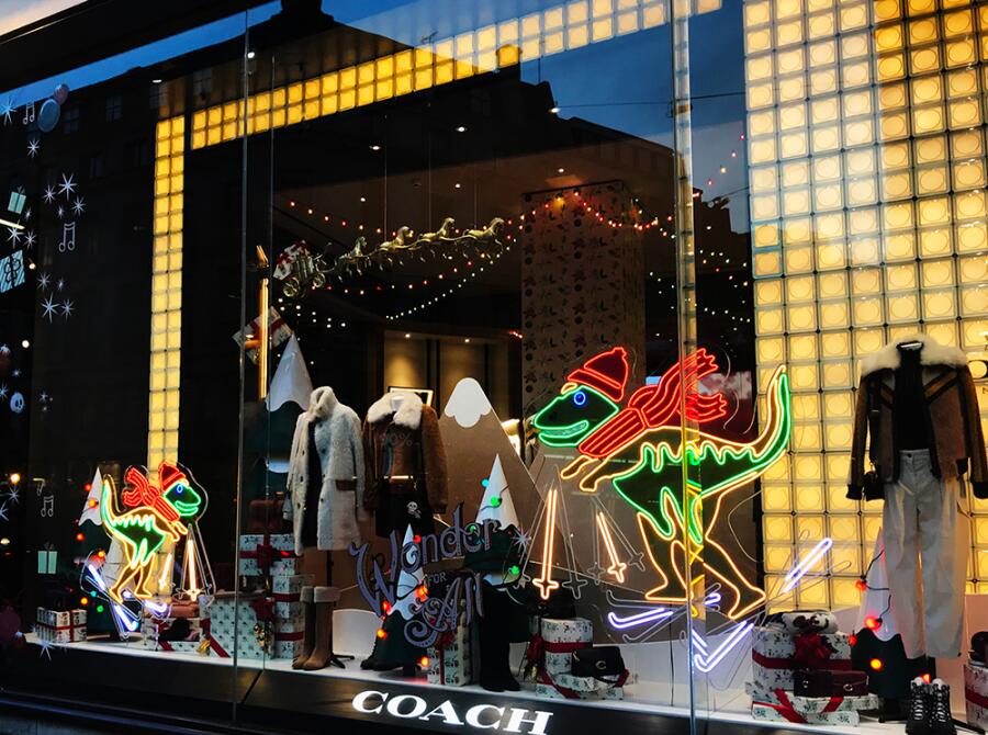 Coach Christmas window display